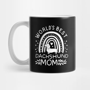 World's Best Dachshund Mom Rainbow Heart Love Mug